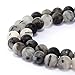 BRCbeads Gorgeous Natural Black Tourmaline Gemstone Smooth Matte Round Loose Beads 10mm Approxi 15.5 inch 35pcs 1 Strand per Bag for Jewelry Making