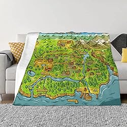 Stardew Valley Map Throw Blanket Soft Warm Bed