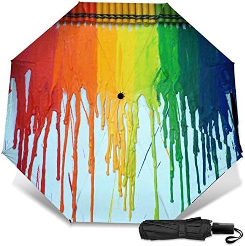 レインボークレヨングラフィティ折りたたみ傘 軽量 手動三つ折り傘 日傘 耐風撥水 晴雨兼用