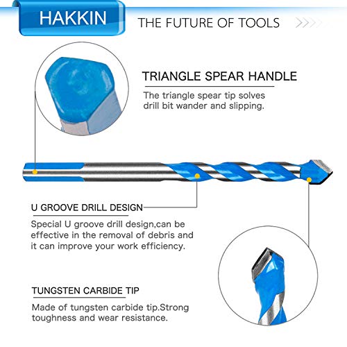 Hakkin 12 Pcs Masonry Drill Bits Set, 3mm 12mm Concrete Drill Bits