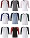 Bella Ladies' Cotton 3/4 Contrast Raglan Sleeve Rib Tee