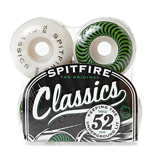 Spitfire Classic Series High Performance Skateboard Wheel (Set of 4) (White, 52 MM) - Thumbnail 2