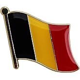 Belgium Flag Die-struck Metal Single Lapel Pin with Butterfly Clasp Closure