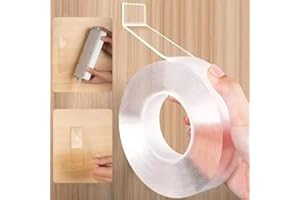 1 rouleau de ruban adhésif double face super puissant réutilisable lavable imperméable transparent outils pour la maison et l