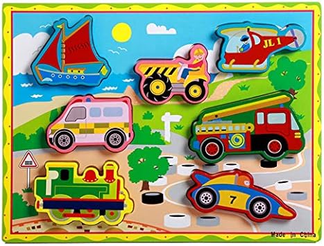 Tiny Souls Wooden Traffic Ship, Train, Helicopter 3D Puzzle