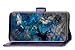 Lozeguyc 3D Beauty Lucky Flowers Butterfly PU Leather Credit Card Kickstand Strip Wallet Cover for Samsung Galaxy S9-Purple