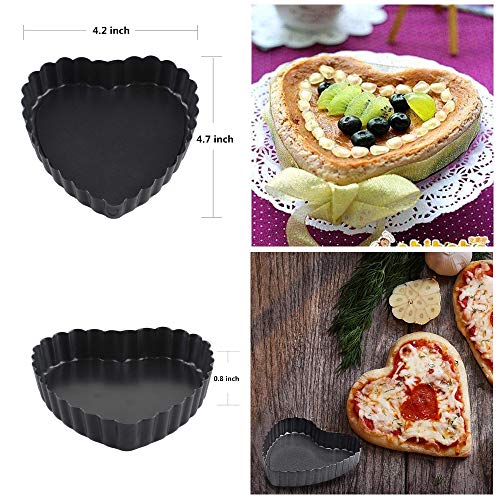 image for Eke Tart Pie Pan with Removable Bottom 6 Pack Non stick 4 inch Tart Pa