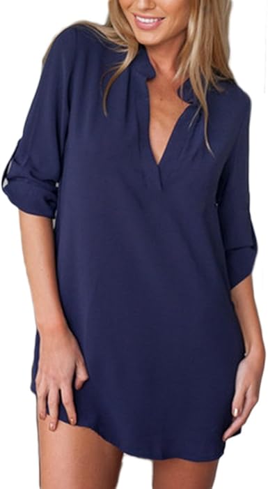 long sleeve v neck t shirt dress