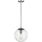 Generation Lighting 6601801-04 Hanging Globe One Light Pendant, Antique Brass Finish