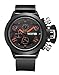 Carrie Hughes Mens Wrist Watches, Gold Automatic Watch, Classic Skeleton Self-Wind Mechanical Watches Leather CH13 (CH015)