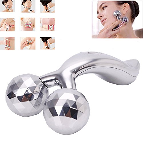 Carejoy Professional 3D Roller Massager for Face and Body Lifting Wrinkle Remover Y Shape Roller Massaging Tool Facial SPA Silver Relaxation Device