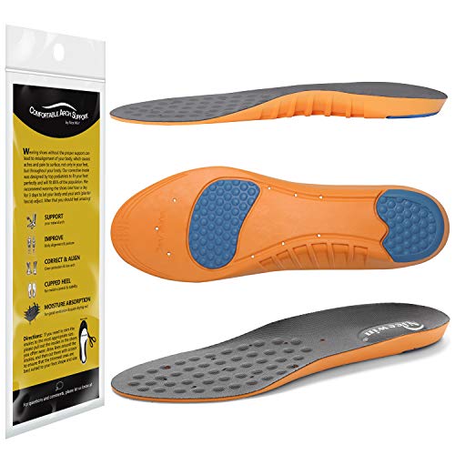 Plantar Fasciitis Insoles for Men Women with Enhanced Arch Support Foot Pain Relief Massaging Cushion Shoe Inserts for Flat Feet High Arch Heel Pain Work Boots