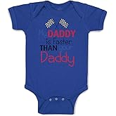 Cute Rascals Baby Bodysuit My Daddy Is Faster than Your Daddy Race Car Dad Father's Day Funny Cotton