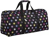 World Traveler Multi Paw Print Gym Duffle Bag 21-inch