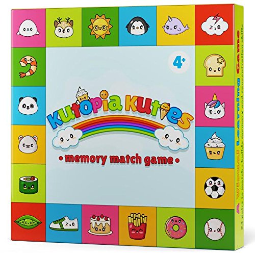 Memory Match Game for Kids - Sharpens Focus, Recognition & Visual Learning - with the Kutopia Kuties - Super Cute Kawaii Characters