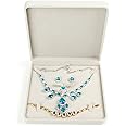 JunningGor Jewelry Set Velvet Box Necklace Earring Ring Necklace Bracelet Gift Display Case Wedding Jewelry Storage Holder (Beige)