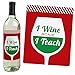 Big Dot of Happiness Teacher Christmas - Holiday & Christmas for Women and Men - Wine Bottle Label Stickers - Set of 4