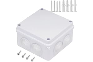 Junction Box, Zulkit ABS Plastic Dustproof Waterproof IP65 Universal Electrical Boxes Project Enclosure White 3.9 x 3.9 x 2.8 inch(100 x 100 x 70mm)