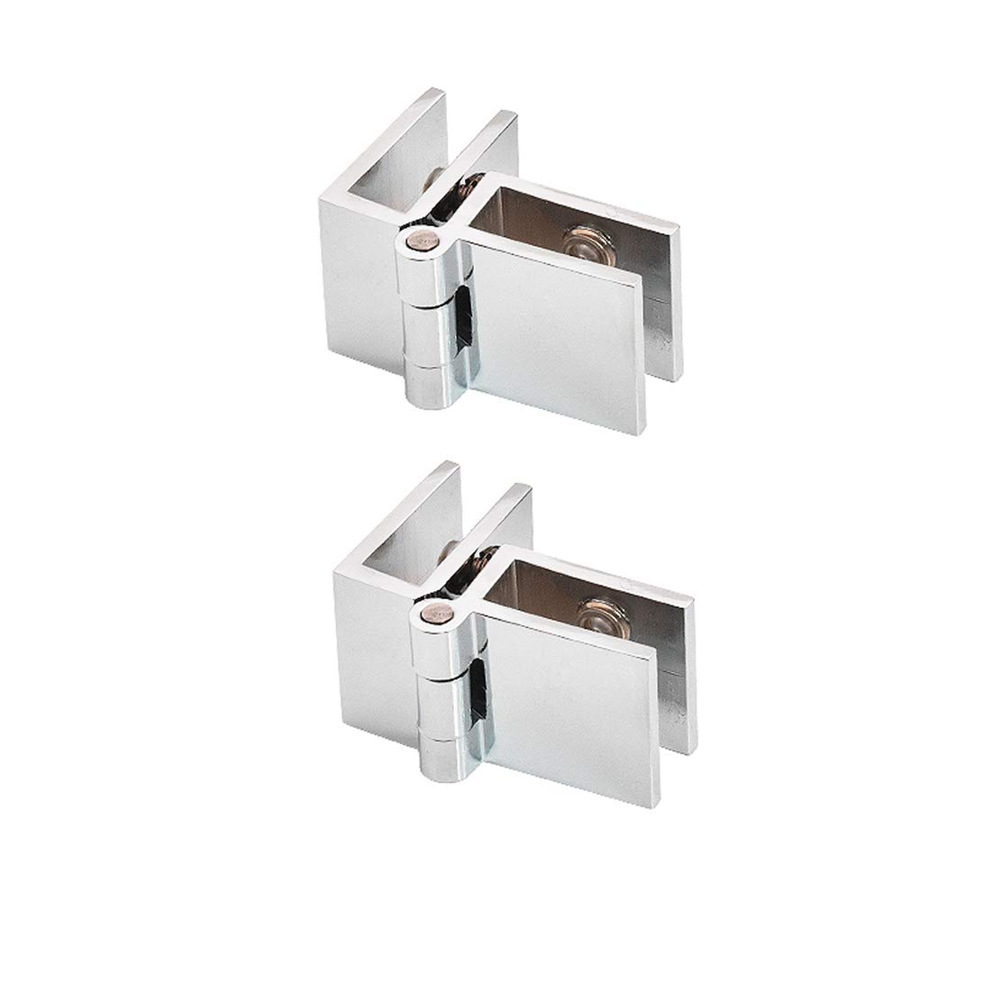 Drenky 2 PCS 90 Degree Glass Door Clip Clamp Hinge No Drilling Glass to Glass Hinge for Glass Thickness 5mm - 8mm