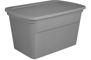 Large 114L Plastic Storage Bin – Grey, Stackable Tote with Snap-On Lid and Integrated Handles