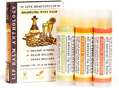 Sparkling Wines Lip Balm Set - All Natural - Includes 3 Wine Flavors
