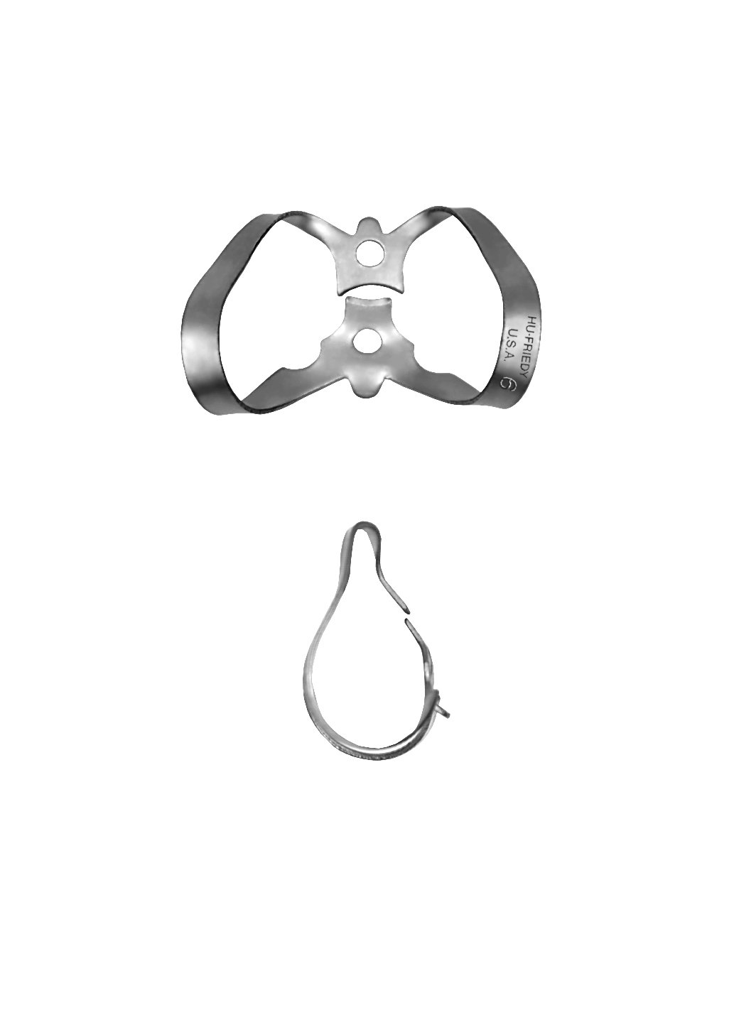 HuFriedy RDCM6 6 Rubber Dam Clamp, Satin Steel