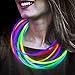 Lumistick 22 Inch Glow Stick Necklaces | Non-Toxic & Kids Safe Light Up Neckwear | Bendable Sticks with Connectors | Glows in The Dark Night Party Favor (Color Assortment, 200 Necklaces)