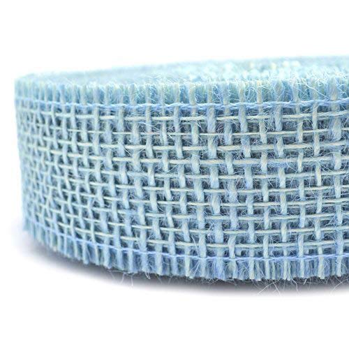 finemark 25 m x 40 mm Decorative Ribbon Jute Light Blue Jute Ribbon Gift Ribbon 4 cm Natural Jute Sustainable Easter Christening Birth Decoration Gift Packaging