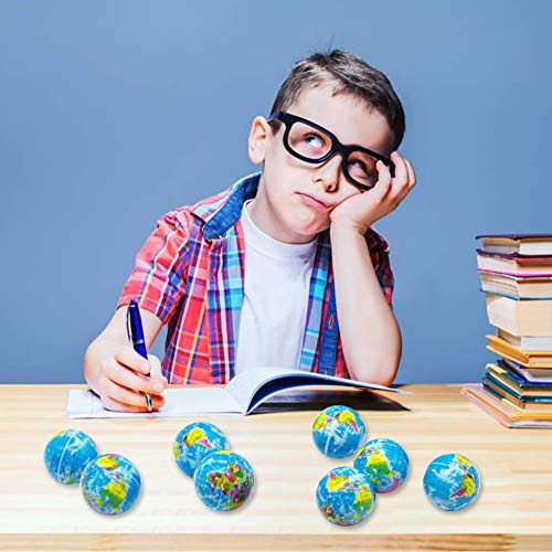 Koogel 2.5 inch Globe Squeeze Stress Balls,24pcs Earth Ball World Stress Balls Stress Relief Toys Therapeutic Educational Balls Bulk