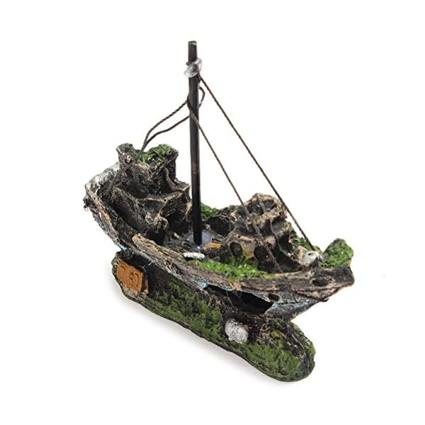 ROSENICE Pirata nave barca a vela affondata Corsair nave naufragio per pesci d'acquario serbatoio Decoration ROSENICE ROSENICE Pirata nave barca a vela affondata Corsair nave naufragio per pesci d'acquario serbatoio Decoration