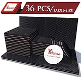 Yelanon Non Slip Furniture Pads (36)+8pcs 4"+12pcs 3"+16pcs 2" Anti Skid Furniture Pads Stopper Self Adhesive Rubber Feet Furniture Pads Wood Floor Protector for Furniture Grippers on Hardwood Floor