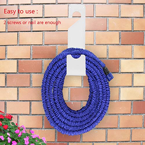 NIDAYE Garden Hose Holder - Wall Mount Heavy Duty Rust-Free Hose Hook Powerful Hose Hanger Hold 100ft Hose (White) - Keep Your Backyard Neat and Clean