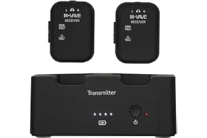 M-VAVE 2.4GHz Wireless in-Ear Monitor System Transmitter Receiver Auto-Pairing, 2.4G Stereo IEM System Low Latency in-Ear Guitar Studio Live Performance SWS-12 One to More