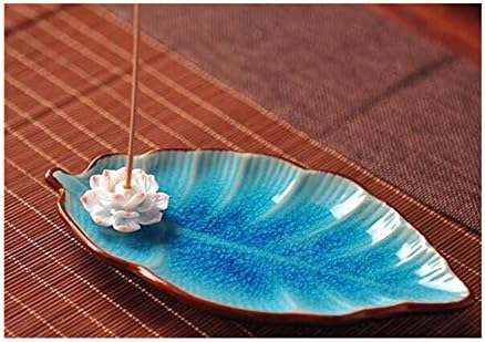 Handmade Jingdezhen Lotus Chassis Mini Censer Burner Ceramic Incense Holder Cone Buddhist Water Lily Plate Single Hole Round (Style-2)