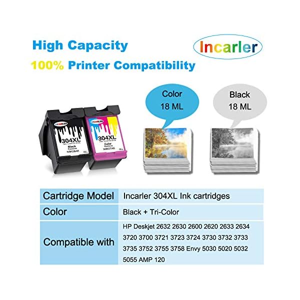 ▷ Incarler 304 XL Remanufacturado Cartuchos de Tinta Compatible con HP  304XL para HP Deskjet 2630 2633 3700 2632 2620 3720… | Tienda online  teclat.net 🥇
