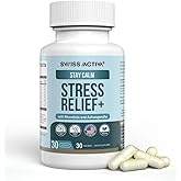 Swiss Activa+ Labs Stress Relief & Calm Supplement for Women | Natural Herbal Support with Ashwagandha, GABA, Rhodiola & L-Theanine | Supports Relaxation & Mood Balance | 30 Days Supply