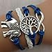 BTG Meily(TM) Handmade Charms Tree Elephant Knit Leather Rope Chain Bracelet