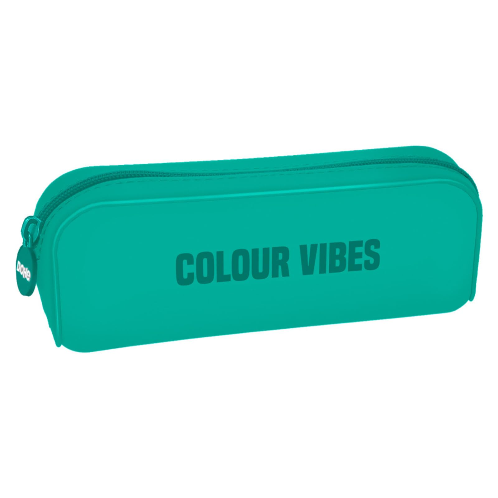 DOHE - Simple Silicone Pencil Case - 1 Zippered Compartment, Multipurpose Rectangular Pencil Case, Soft Touch, 20x6x8 cm - Colour Vibes Green