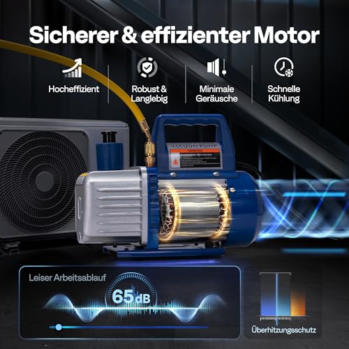 VIVOHOME Vacuum Pump 3.5CFM Single-Stage Vacuum Pump Single Stage Air Conditioning Vacuum Pump Set with Oil Bottle, Quiet Durable Low Maintenance for HVAC Car Cooling System
