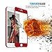 AKWOX (Pack of 2) Screen Protector for iPhone 7 8, Full Cover iPhone 8 7 Tempered Glass Screen Protector with ABS Curved Edge Frame, Anti-Fingerprint HD Screen Protector Film for iPhone 8 7 (Red)
