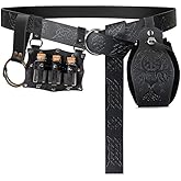 SUMGOGO 4 Pcs Halloween Renaissance Belt Pouch Witch Bottle Skirt Hikes Medieval Viking Pirate Leather Belt Costume Set