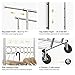 LANGRIA Heavy Duty Rolling Commercial Double Rail Clothing Garment Rack with Wheels Expandable Rods Collapsible Clothes Rack Max Load Capacity 287 lbs. for Bedroom Dressing Room Store (Chrome)