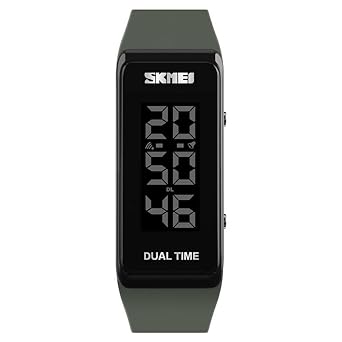 SKMEI Fashion Sports Watches Men Women Waterproof Alarm Watch Chronograph Outdoor Digital Wristwatches - Army Green