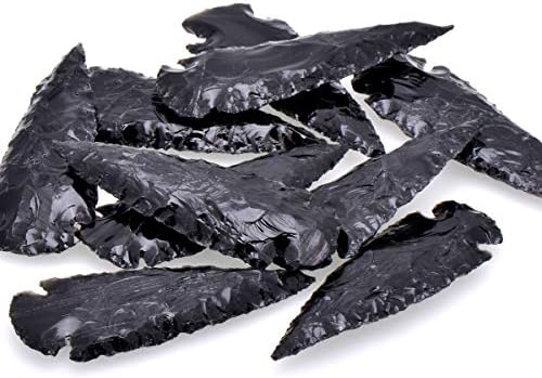 Paialco Natural Obsidian Gemstone Dragonglass Arrowhead Shape
