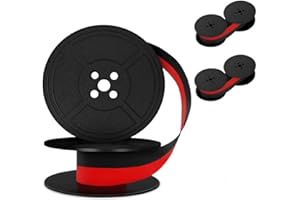 2-Pack Universal Typewriter Ribbons - Twin Spool Replacement Set in Red & Black - Compatible with Most Manual/Electric Typewr