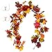 Sunm boutique 2 Pcs 5.9 ft/Piece Artificial Maple Leaf Garland, Fall Maple Garland, Hanging Fall Leave Vines Hanging Plants for Indoor Outdoor Autumn Door Fireplace Thanksgiving Festival Dinner Party