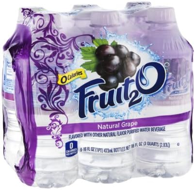 fruit2o Purified Water Natural Grape, 96 oz, 6 ct