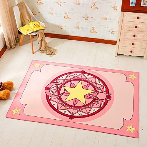 Cartoon Cardcaptor Sakura Carpet Children's Non-slip Rug Bedside Carpet For Bathroom, Bedroom, Kitchen, Pet and Living Room Mat (80120cm/31.4"47.2", A)