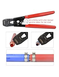 IWISS PEX Herramienta de crimpado de trinquete para abrazaderas de acero inoxidable de 3 8" a 1" Herramienta de sujeción de Pinch a
