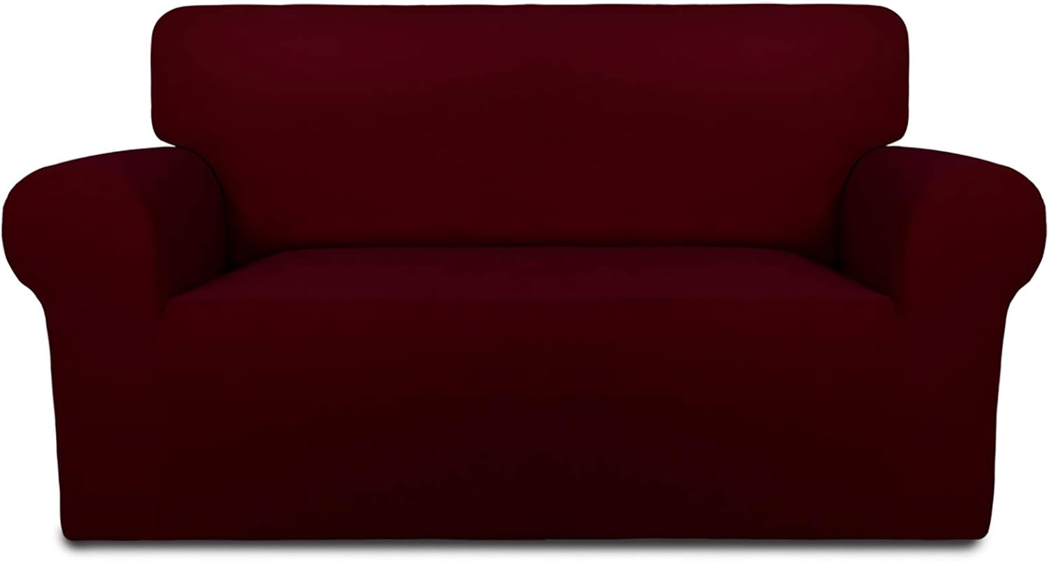 PureFit Super Stretch Chair Sofa Slipcover – Spandex Non Slip Soft Couch Sofa Cover, Washable Furniture Protector with Non Skid Foam and Elastic Bottom for Kids, Pets （Loveseat， Chocolate）: Furniture & Decor
